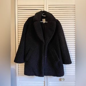 Black H&M shearling coat